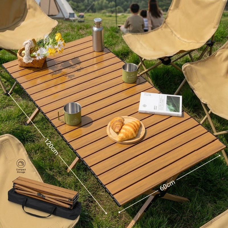 Camping Cooking Table - 휴대용 접이식 에그 롤 테이블, 60/120cm,