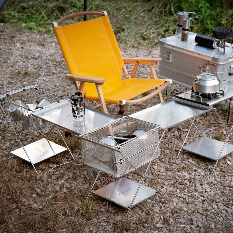 야외용 스테인레스 스틸 접이식 테이블 피크닉 전술 테이 - Camping Cooking Table 리뷰 및 가격